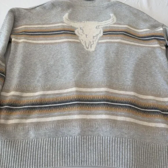 Pendleton S Western Horizons Oversized Cardigan Sweater Wool Blnd Longhorn Rodeo - Picture 13 of 14